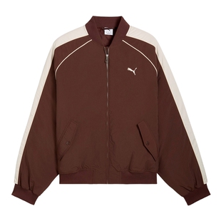 PUMA彪马外套春季新款男女休闲运动服棕色保暖棉服夹克636859-13