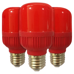 春节led红光灯泡彩光灯泡灯笼用室外防水e27螺口酒楼节日喜庆氛围