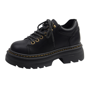 伯爵猫~7cm内增高德比鞋女春秋新款系带厚底小个子皮鞋子乐福单鞋