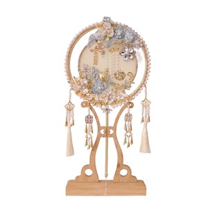 团扇新娘结婚diy材料包古风高级秀禾喜扇婚礼重工婚扇子双面