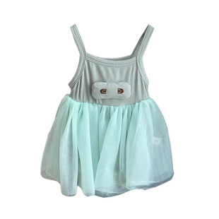 女童夏季吊带连衣裙婴儿可爱公主裙子宝宝超萌粉色网纱包屁蓬蓬裙