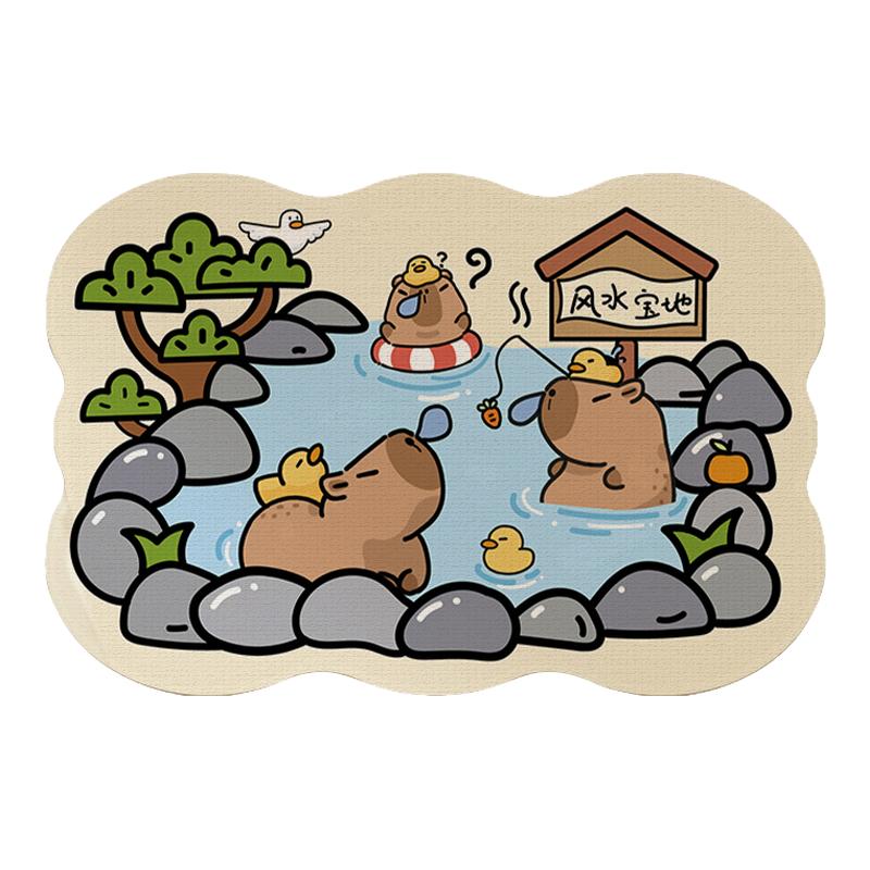 comicomi水豚卡通卫生间浴室脚垫