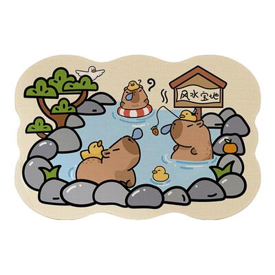 comicomi水豚卡通卫生间浴室脚垫