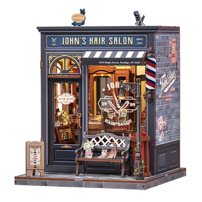 复古理发店手工DIY小屋