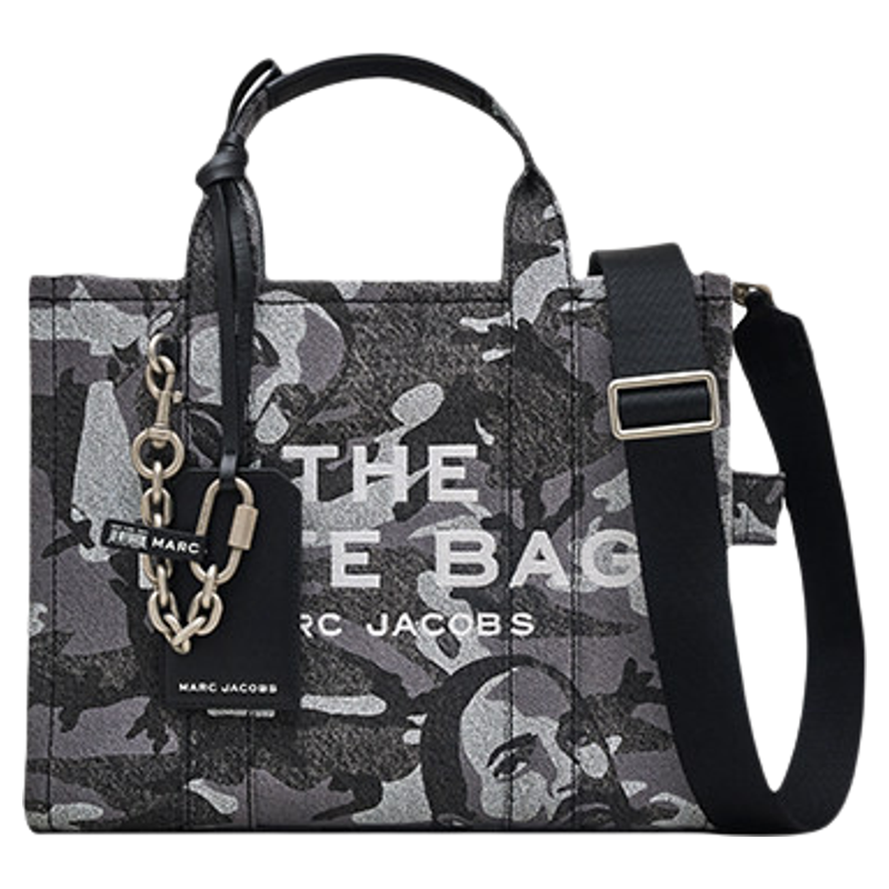 【礼物】MARC JACOBS  TOTE MJ 中号大容量灰色迷彩托特包