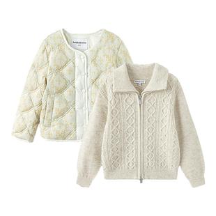 【premium】巴拉巴拉高端线冬季羽绒服羊毛开衫两件白鹅绒羽绒女