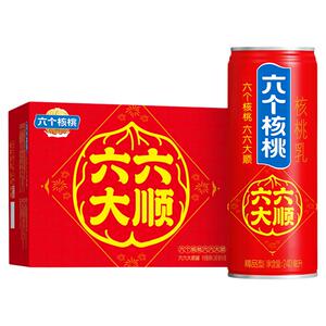 【节日礼盒】六六大顺精品型六个核桃240ml*16罐优质蛋白饮料整箱
