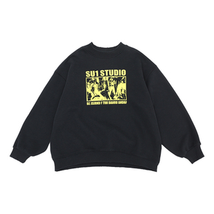 男童加绒卫衣2025冬装新款自制儿童一体绒套头衫加厚中大童外套潮