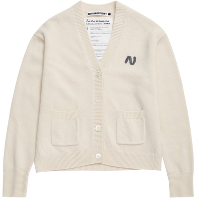 NO DIRECTION+ 手工钩针字母V领开衫N540222603C10