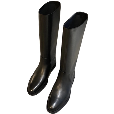 真皮长筒靴女头层牛皮骑士靴子