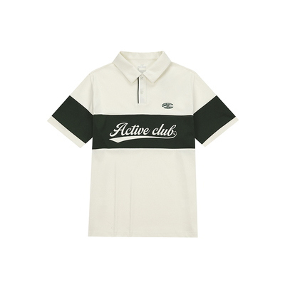 361POLO衫男2025春季新款微宽松撞色拼接休闲服男士透气翻领T恤