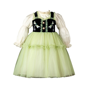 D.Bkyer安娜公主裙女童冰雪奇缘儿童cos绝美女孩生日蓬蓬爱莎裙子