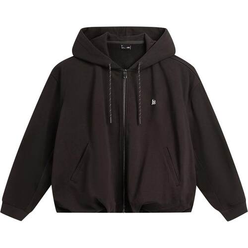 李宁网球卫衣女款官方春季新款宽松帽衫开衫连帽针织外套运动服女