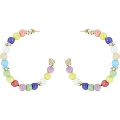 【新年礼物】Rosantica 女绚丽吸睛五彩珠饰金色耳环