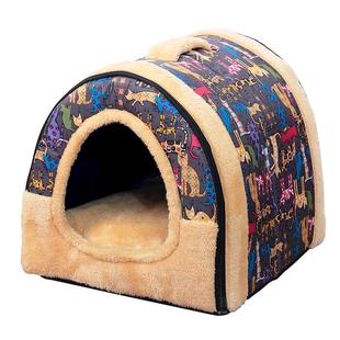 狗窝猫窝冬季保暖房子狗床猫屋封闭式泰迪比熊中小型犬冬天宠物窝