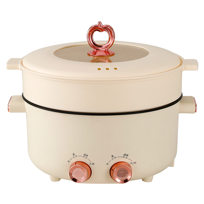莱利源电火锅一体式鸳鸯锅旋钮式