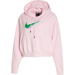 Nike/耐克官方彩勾女子运动休闲连帽短款针织卫衣DJ1075-100