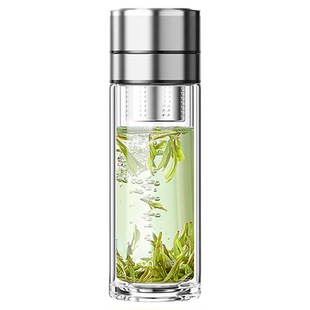 高档双层玻璃男女水杯茶水分离一键速开盖泡茶十大名牌保温食品级