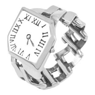 韩版罗马数字戒指女复古时尚重工钟表开口指环嘻哈食指戒潮