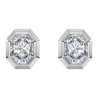 【佘诗曼同款】施华洛世奇Octagon培育钻石耳钉配饰18K金(白色)