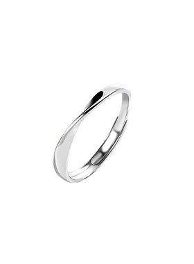 宝茉女S925银莫比乌斯环戒指素圈
