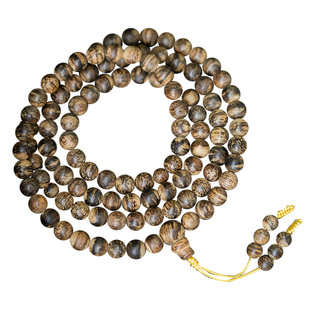 【孤品收藏级】沉水海南黎母山虎斑棋楠6mm念珠 17-18g