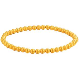 明牌珠宝黄金手链 古法足金乐心福珠手串串珠手链AFK0106