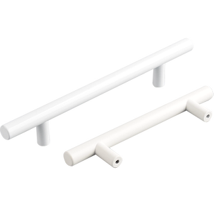 顶耐奶白色柜门小拉手橱柜衣柜门抽屉抽拉柜长条把手铝合金奶油风