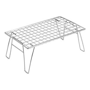 柯曼新款不锈钢网桌 自驾游折叠IGT户外轻量烧烤桌子多功能置物架