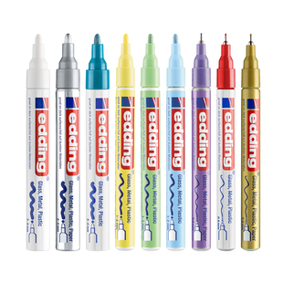 edding油漆笔防水防油不掉色白色轮胎油漆笔补色金属补漆笔工业