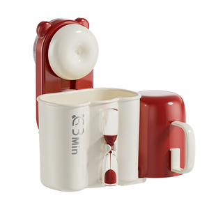 倒放漱口杯吸盘牙刷置物架壁挂式免打孔儿童卡通情侣牙膏牙杯架子