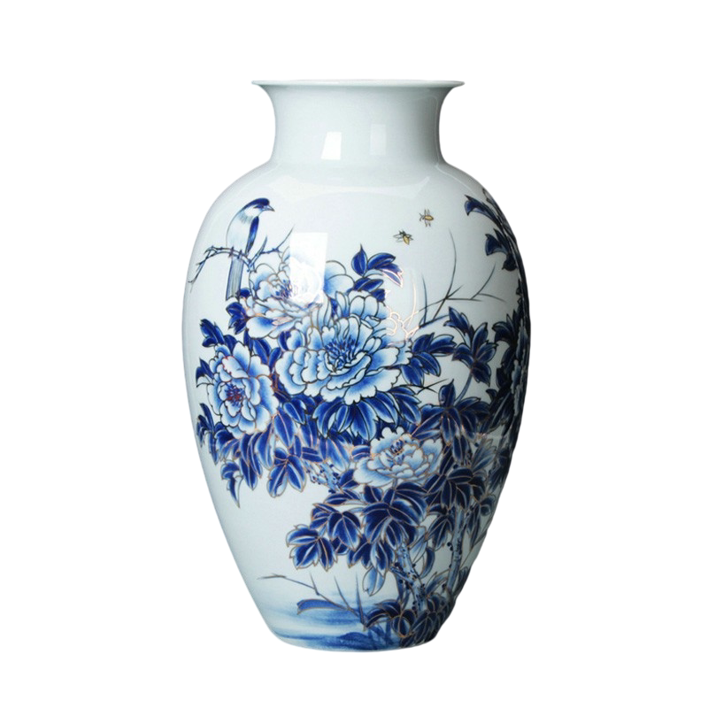 手绘青花瓷名家作品工艺品花瓶