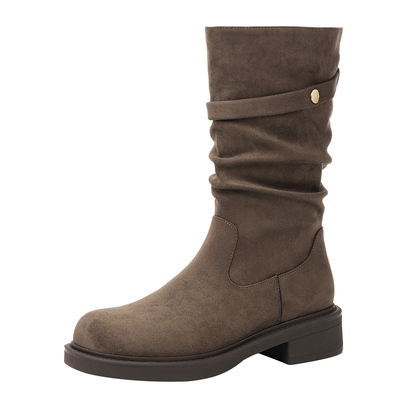 达芙妮堆堆靴子女冬季中筒马丁靴