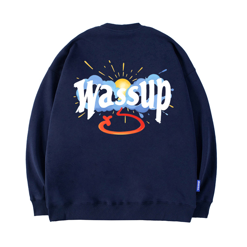 WASSUP潮牌日落云朵重磅卫衣男秋