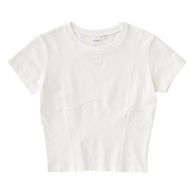 moussy休闲通勤风鱼骨短袖T恤