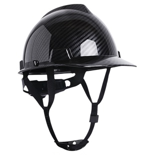 LIKAI碳纤维花纹头盔工地国标ABS黑色安全帽领导监理头帽印字定制