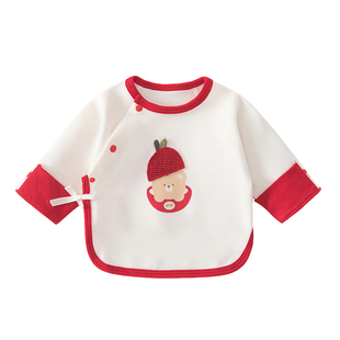 半背衣初生婴儿52码a类纯棉新生的儿宝宝保暖上衣秋衣59码和尚服