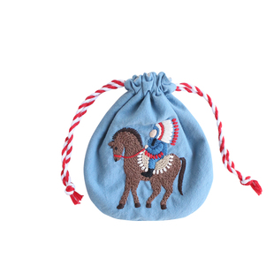 DIY手工刺绣马自绣束口袋数据线Airpods无线耳机收纳袋送男友礼物