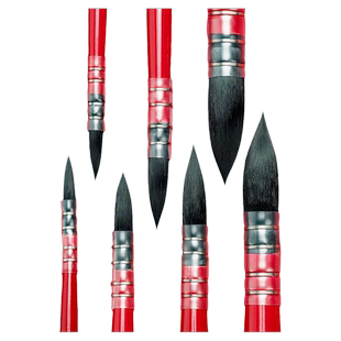 鲁本斯松鼠毛红胖子水彩笔水彩画笔套装美术生专用尼龙勾线笔绘画工具黑天鹅画画水粉笔圆头毛笔排笔笔刷毛笔