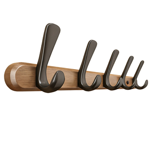 实木挂钩上墙打孔固定墙上壁挂门后挂衣架玄关入户门衣服帽挂衣钩