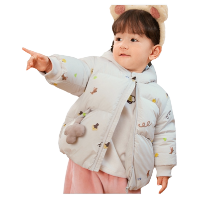 巴拉巴拉婴儿羽绒服女童加厚上衣宝宝鹅绒外套短款儿童冬装童装小