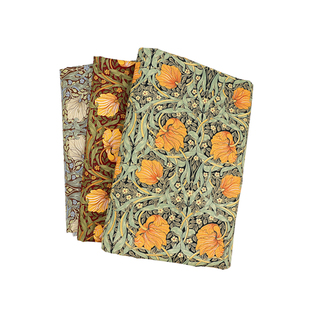 日本进口威廉莫里斯纯棉布料水晶藤卷花连衣裙艺术服装面料名师布