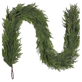 圣诞藤条pe诺福克松花环加密藤条酒店商场节日氛围布置松枝门挂