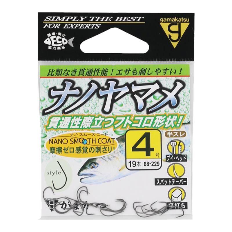 进口伽玛卡兹gamakatsu鲫鱼袖钩溪流鳟鱼马口超轻纳米带线槽68229