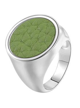 TIKOO圆盘皮戒指女轻奢高级感小众吸睛食指指环2025新款