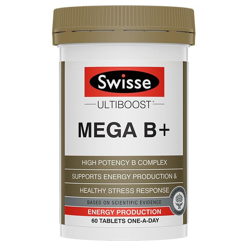 Swisse斯维诗高强度复合B族维生素B+片MEGA补充能量60粒维生素b12