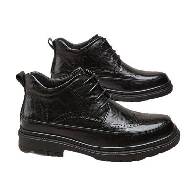 星期六男款加绒保暖皮鞋靴子