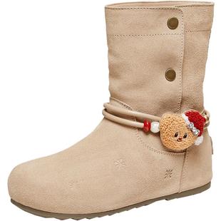 TATA他她女鞋黄油小熊2025冬新款新年雪地靴百搭休闲靴子K2G01DZ5