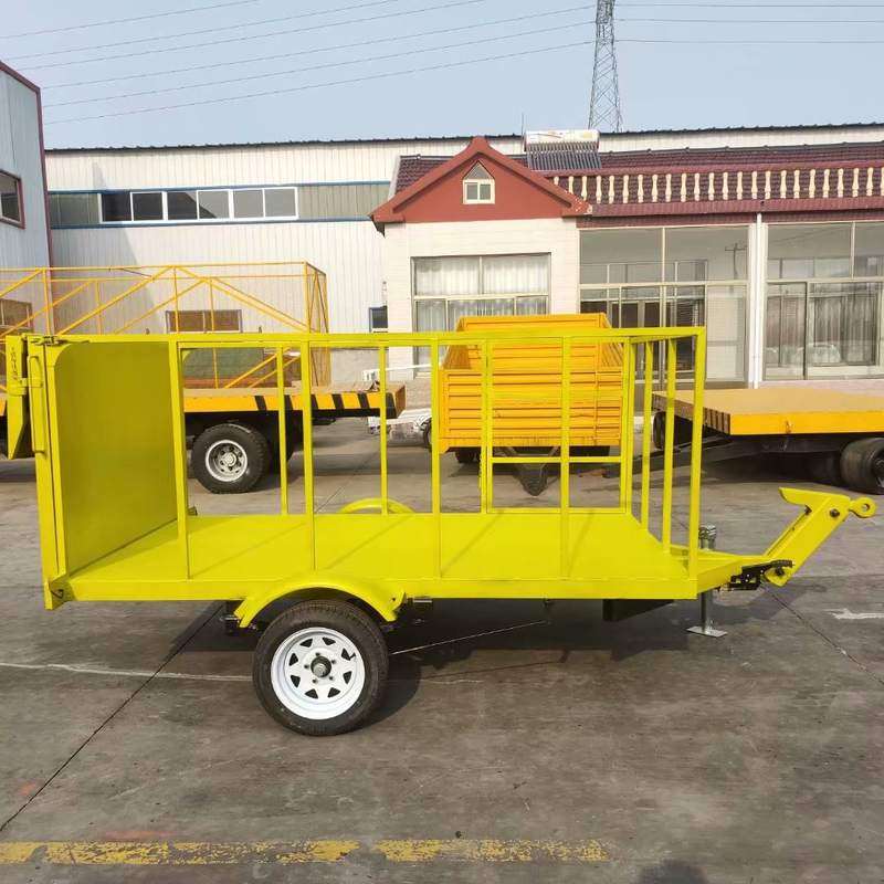 1吨可折叠爬梯小拖车爬梯拖车 小型拖车工业运输工具车出口