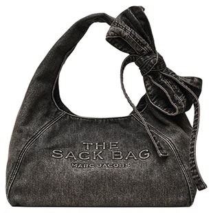 【季末折扣】MARC JACOBS/莫杰 SACK 中号丹宁牛仔风蝴蝶结hobo包